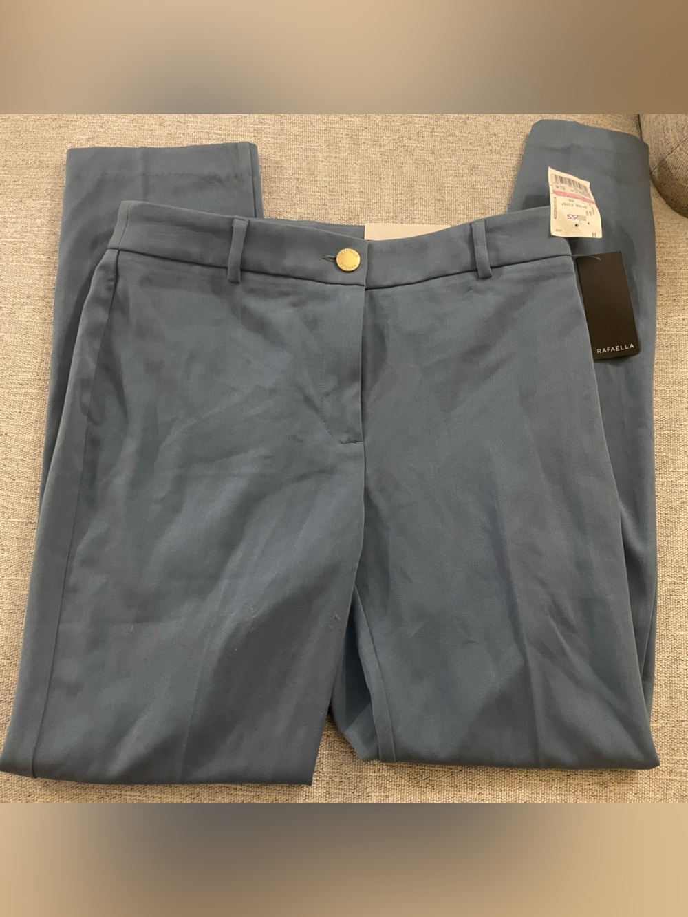 Classic Blue Dress Pants with Gold Button